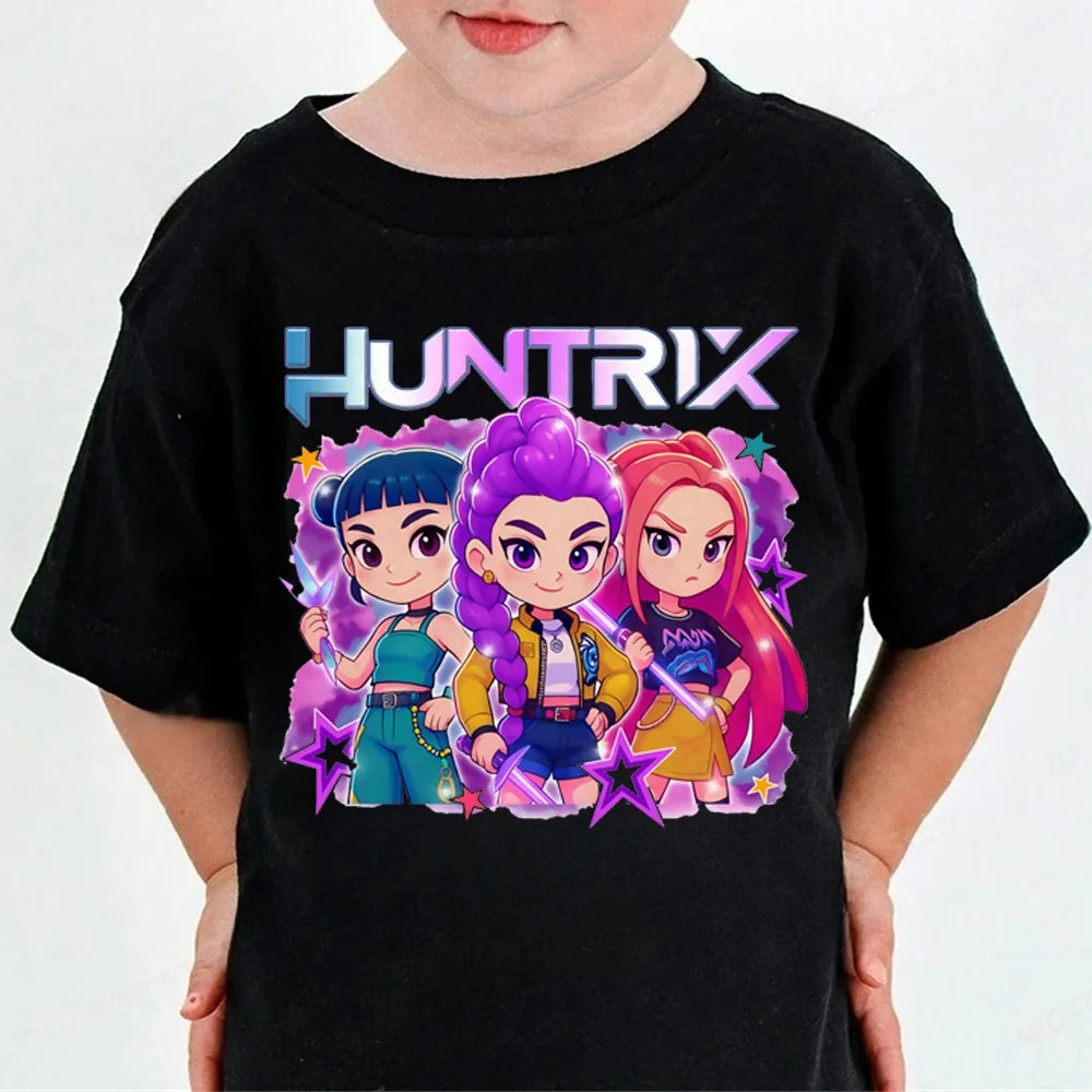 2025 New Hot Kids T-shirt K-Pop Demon Hunters T-Shirt Fans Gift Toddler Girl Boy KPop Demon Hunters Short Sleeve T-shirt