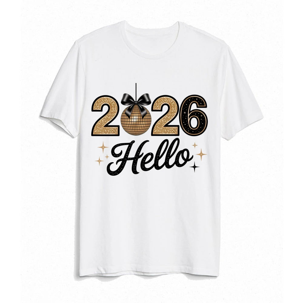 2026 Happy New Year Family Matching Outfits Mother Father and Daughter Son Tshirt Baby Romper Family Look New Year's Clothes