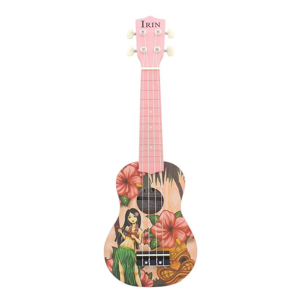 IRIN 21 Inch Ukulele Hawaiian Girl Hawaiian Guitar Musical Instrument 4 Strings Basswood Ukulele Soprano Guitar Tuner Capo Parts