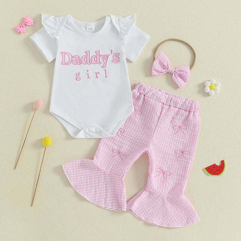 Toddler Girls 2-Piece Outfit Set with Ruffle Sleeve Floral Print Top and Denim Shorts - Summer Fashion Set for Baby Girls