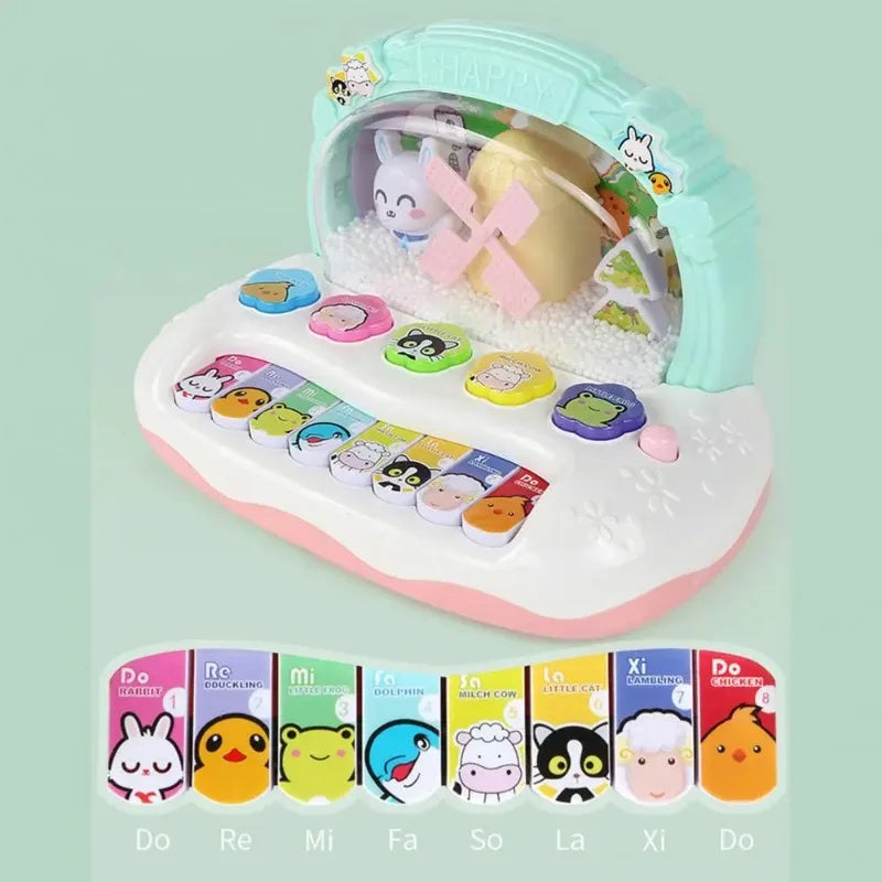Baby Music Piano Toy Musical Instrument with Lights for Toddlers Early Learning Animal Keyboard Toy Gift for Boys Girls