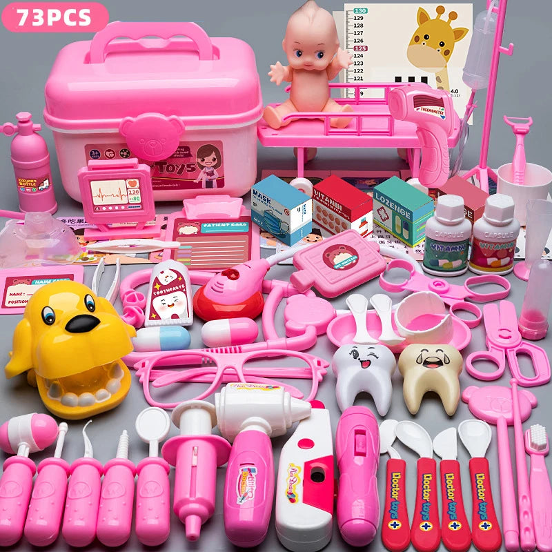 Children Doctor Play Set Simulation Nurse Toy Doctor Accessories for Kids Home Play Toys Doctor Set Toy Gift for Kids Boys Girls
