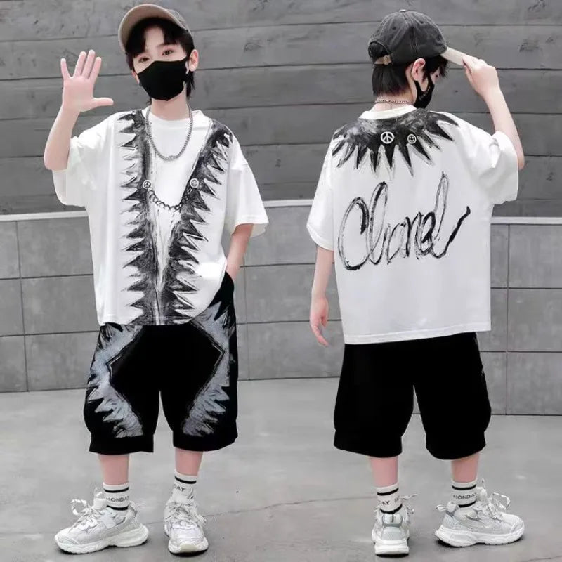 Loose and Casual Children's Clothing Home Boys Kids Set Shorts Top Bottom Clothes Baby Summer Outfit Rash Guard Sweatshirt Wear