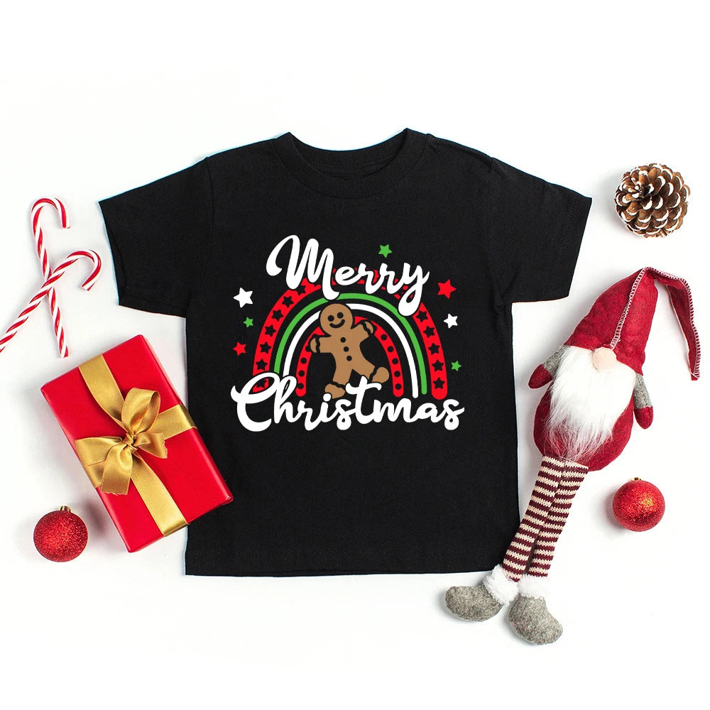 Merry Christmas Family Christmas Matching Outfit Xmas Party Clothes Mom Dad Daughter Son Baby Romper T Shirt Festival Family Set