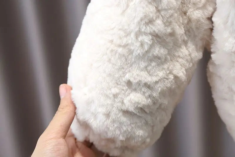 Winter Baby Girls Boys Cartoon Bear Warm Jacket Hooded Outerwear Children Thick Fleece Coat Cashmere Padded Jackets for Kids