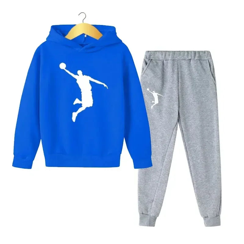 Autumn Winter Children 2Pcs Set Fashion Sports Hoodie+Pants Suits 4-14 Years Boys Girls Casual Outfits Tracksuits Kids Clothing