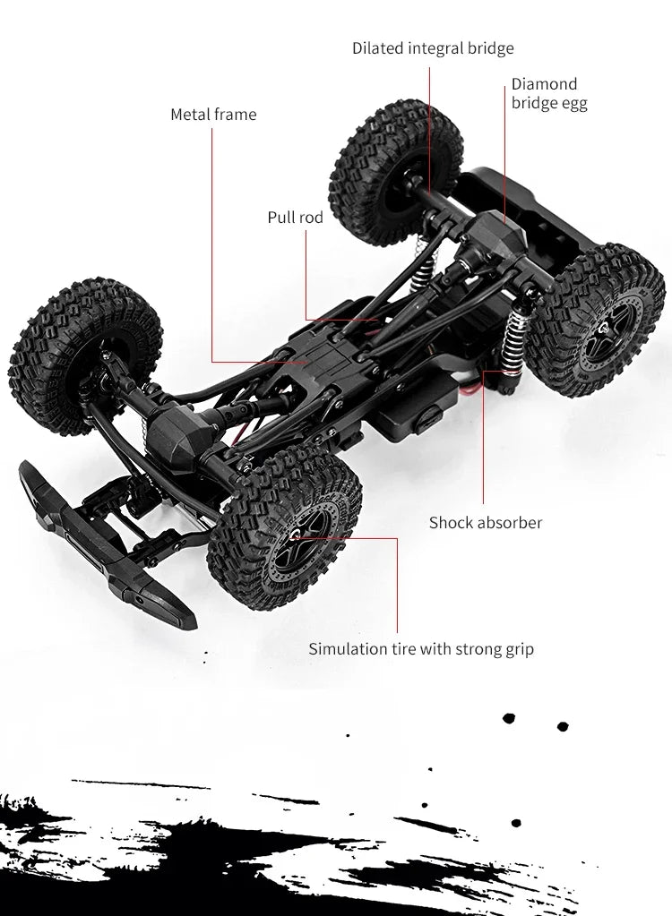 JHD For C8813 1:18 Full Scale RC Simulation Jeep Model 2.4G 4WD RC Car Motor Climbing Off-Road Model JJRC C8813 Car Toys