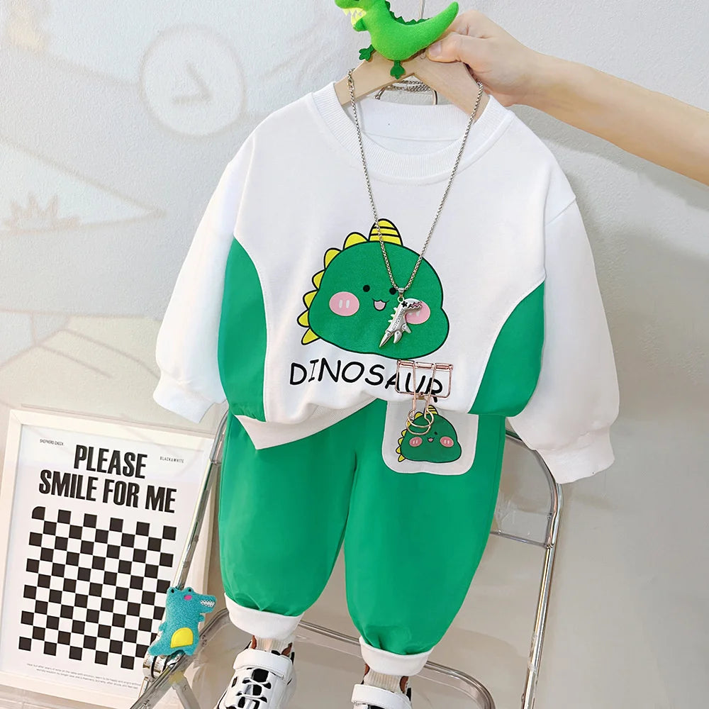 New Spring Autumn Baby Clothes Children Boys Girls Cartoon T-Shirt Pants 2Pcs/Sets Toddler Casual Costume Infant Kids Tracksuits