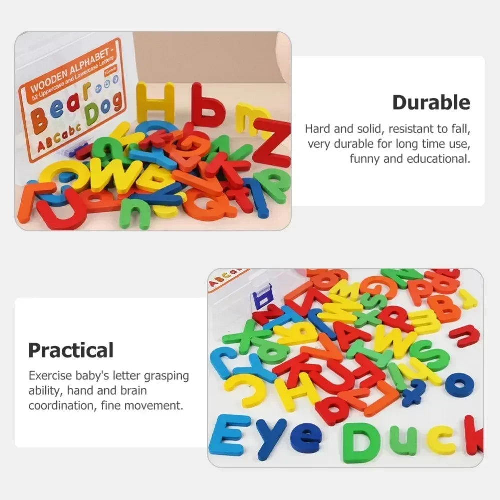 Magneti Letters Toy Colorful Alphabet Toy Playset Developmental Counting Toy Durable Safe Early Educational Toy for Boys & Girls