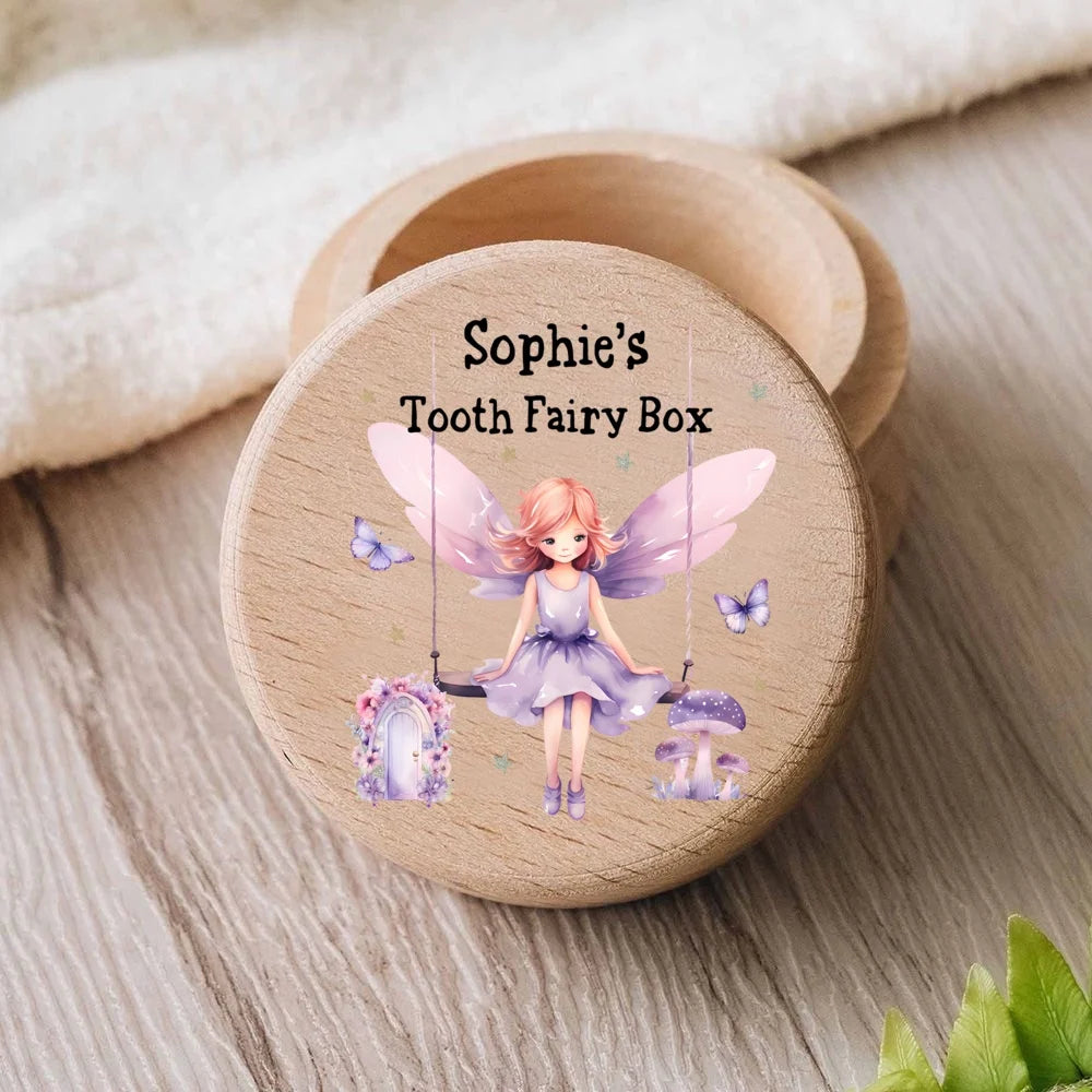 Personalised Tooth Fairy Box Trinket Lost Tooth Keepsake Box New Baby Christening Gift Wooden Engraved Trinket Boxes