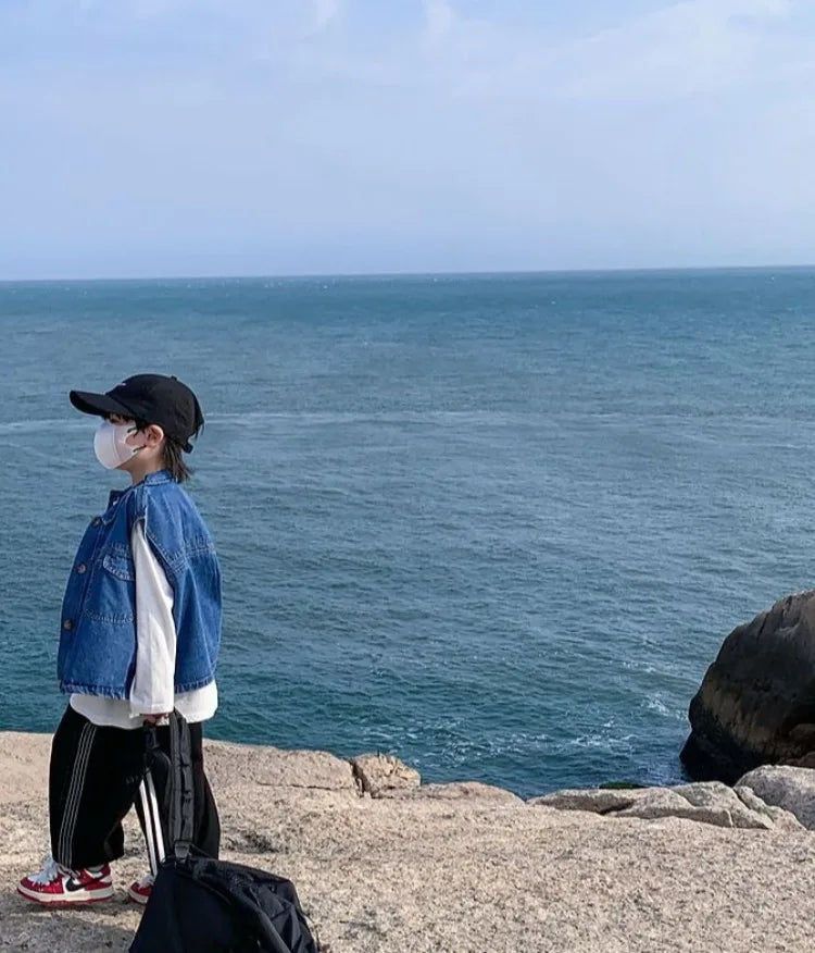 2025 New Boys Denim Vest Sleeveless Toddler Boys Spring Autumn Stylish Kids Jacket