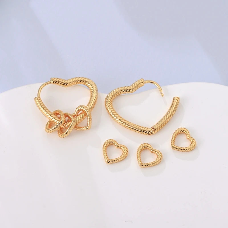 925 Sterling Silver Plated Gold Drop Earrings Star Sun Moon Earrings Removable Circle Heart Earrings For Women Hoop Earrings