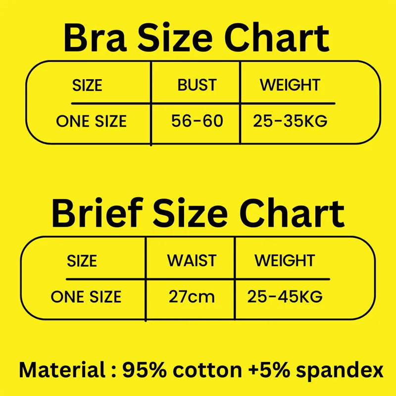 1/4 Sets Cotton Girls Underwear Set Teenage Girls Training Bras and Panties Suit Solid Wireless Fixed Pad Bra with Briefs Set