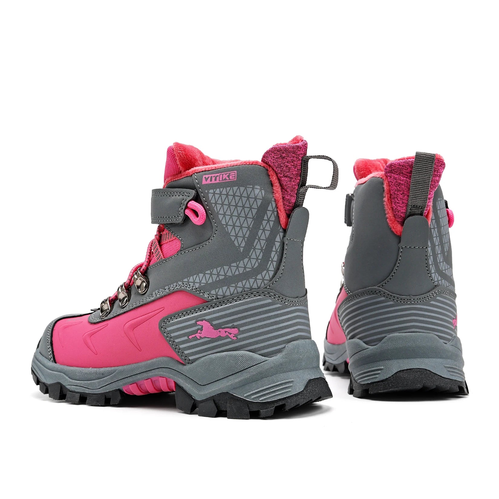 Kids Hiking Boots Boys Girls Outdoor Walking Climbing Sneaker Comfortable Snow Shoes Hiker Boot Antiskid Steel Buckle Sole