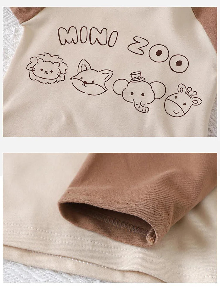 0-5Year Baby Boy Long Sleeve T-shirt Autumn Kids Clothes Cartoon Mini Zoo Girls Tops Cotton Spring Children T-shirt