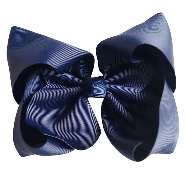 60 Colors Boutique 8" Large Solid Grosgrain Ribbon Hair Bow Clips Barrettes for Women Girls Accessories