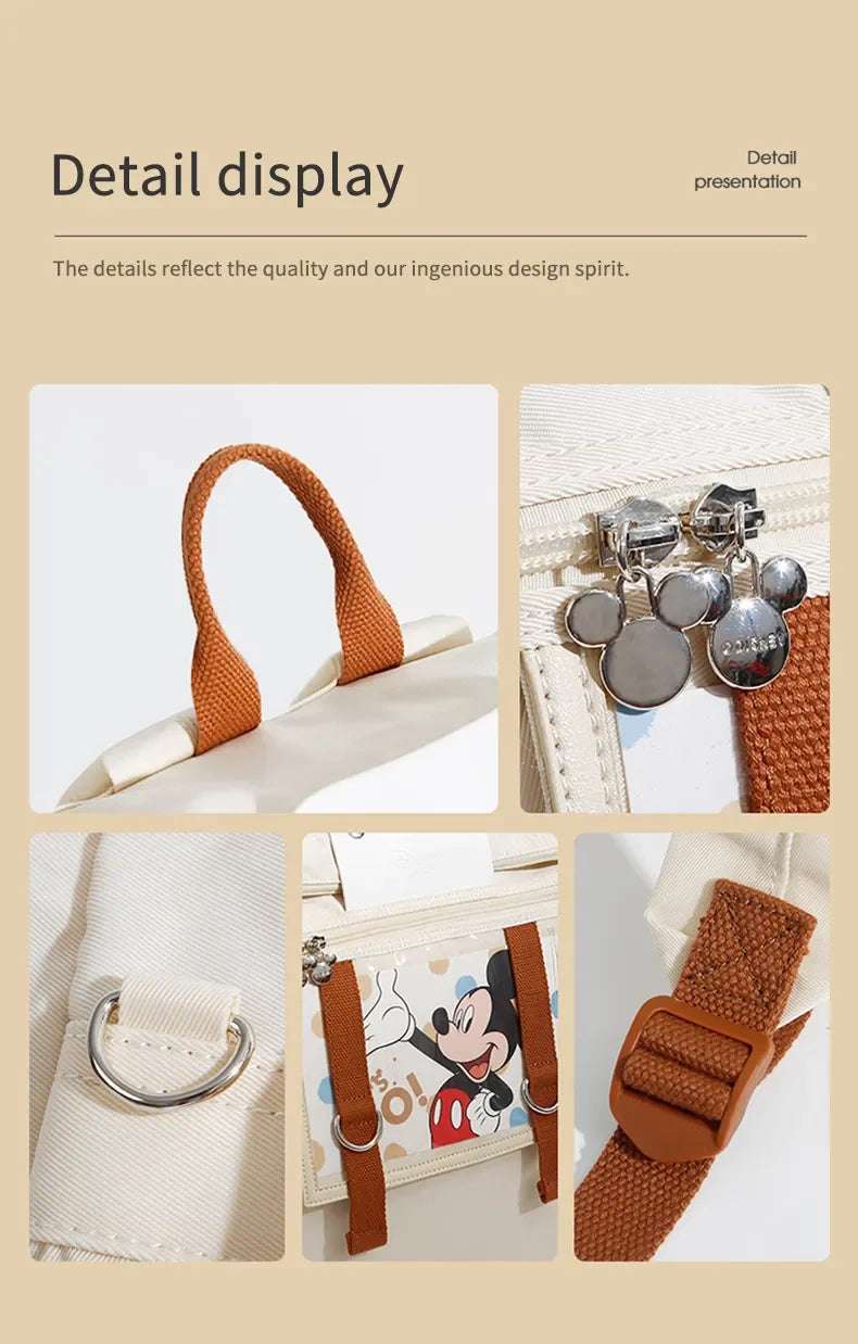 Disney Mickey New Diaper Bag Backpack Cartoon DIY Baby Diaper Bag Backpack High Quality High Capacity Baby Bag Multi Functional