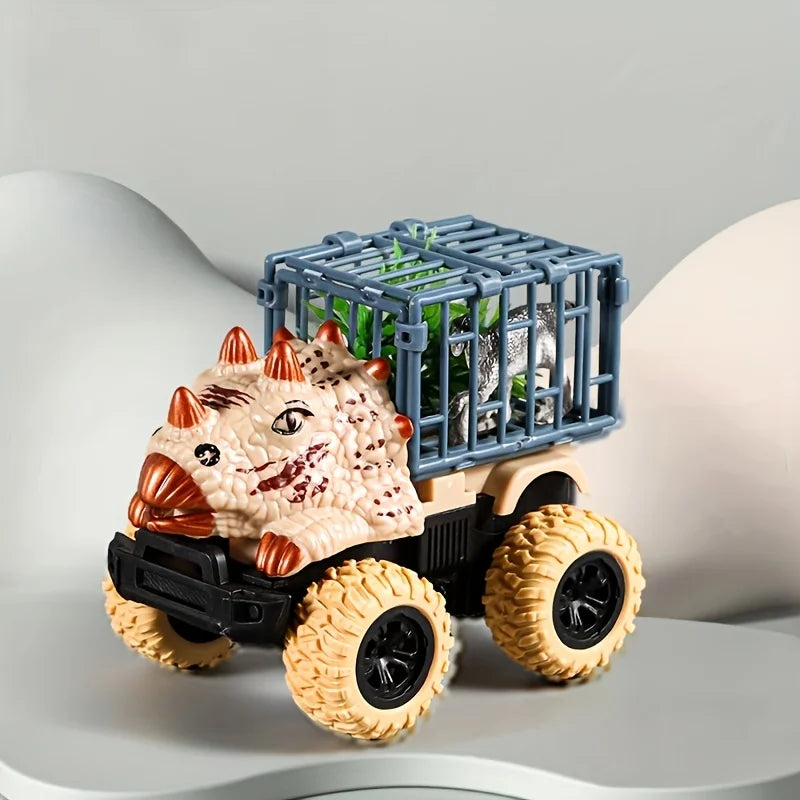 Pull Back Dinosaur Truck Toys Car Transport Truck Toys with Dino Figures for Boys Toddlers T-Rex Dinosaur Games Monster Truck