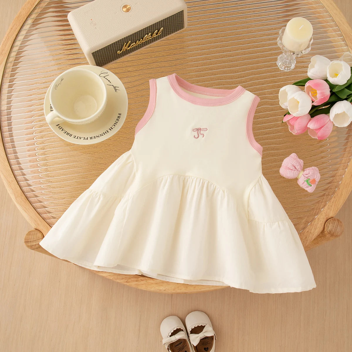 Summer New Sports Style Baby Girl Dress, Soft And Breathable Children'S Sleeveless Clothes (6 Months -3 Years Old)