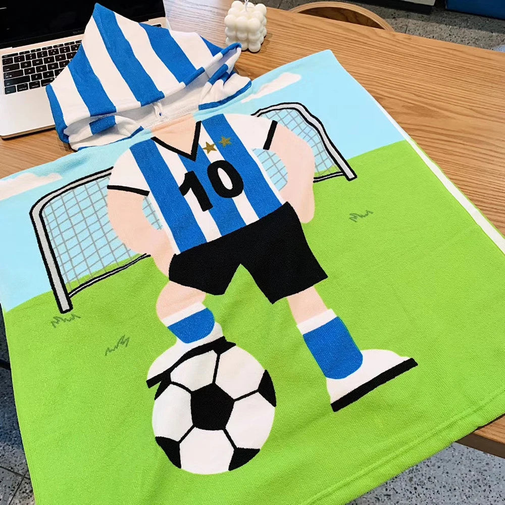 Children Bathing Stuff Kids Hooded Cape Towel Boy Shark Bathrobe Baby Dinosaur Bath Towel Girls Unicorn Beach Towel Wrap Blanket