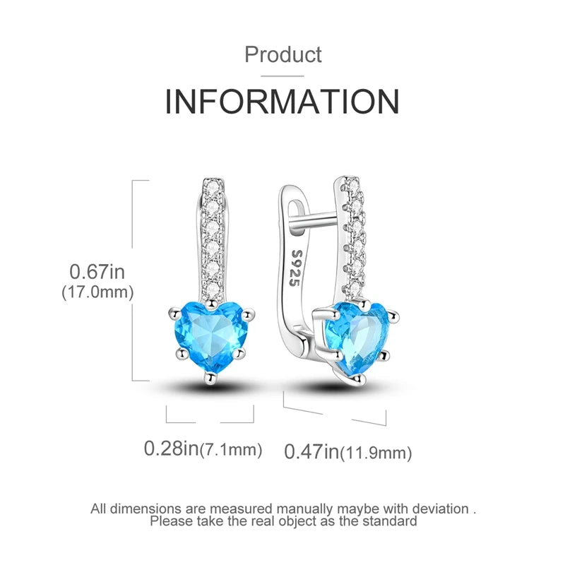 925 Sterling Silver Pave U Shape Heart Eardrop Earrings Hoop Earrings For Women Wedding Engagement For Girlfriend Birthday Gift