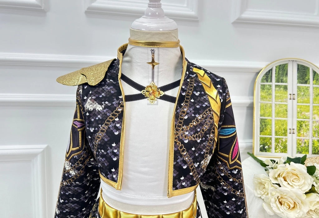 Kpop Demon Hunter Costume Rumi Halloween Cosplay Hot Girls Show Costume Black Shiny Set Halloween Girls Anime  clothing