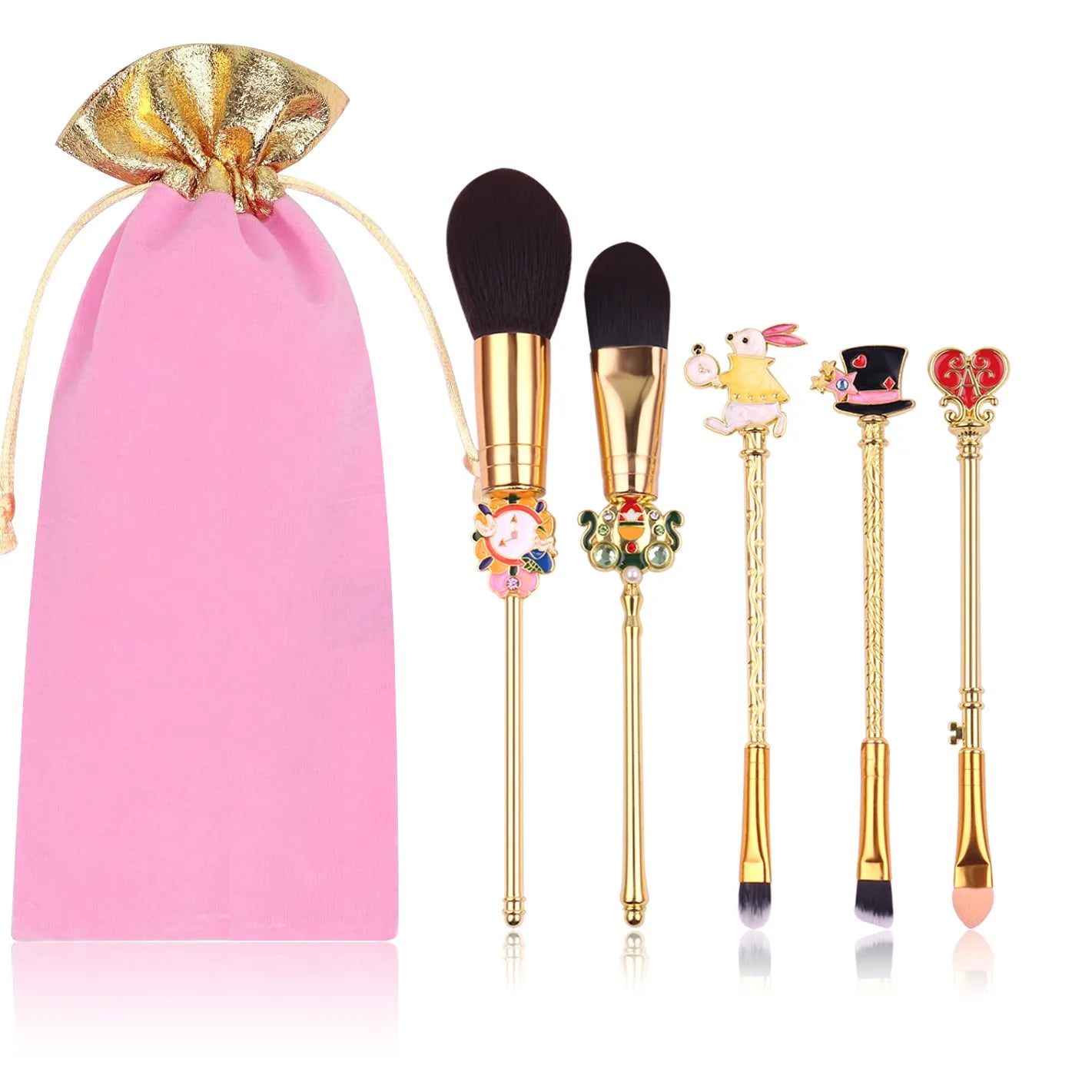 Fantasy, Alice's Wonderland makeup brush set, Mr. Rabbit pumpkin carriage creative makeup brush, suitable for girls' holiday gif