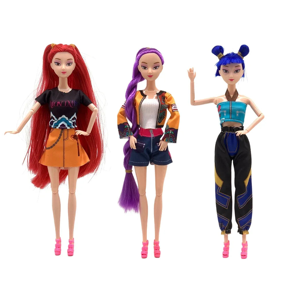 HOT Doll Toys Kpop Demon Hunters Action Figure Toy Rumi Mira Zoey Beautiful Princess Baby Girl Dolls Plastic DIY Toy for Girls