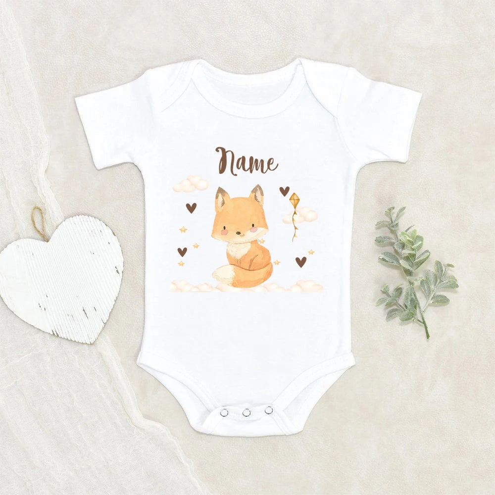 Personalized Baby Jumpsuit Custom Name Newborn Wild One Romper Safari Animals with Name Outfit Baby Clothes Infant Shower Gift