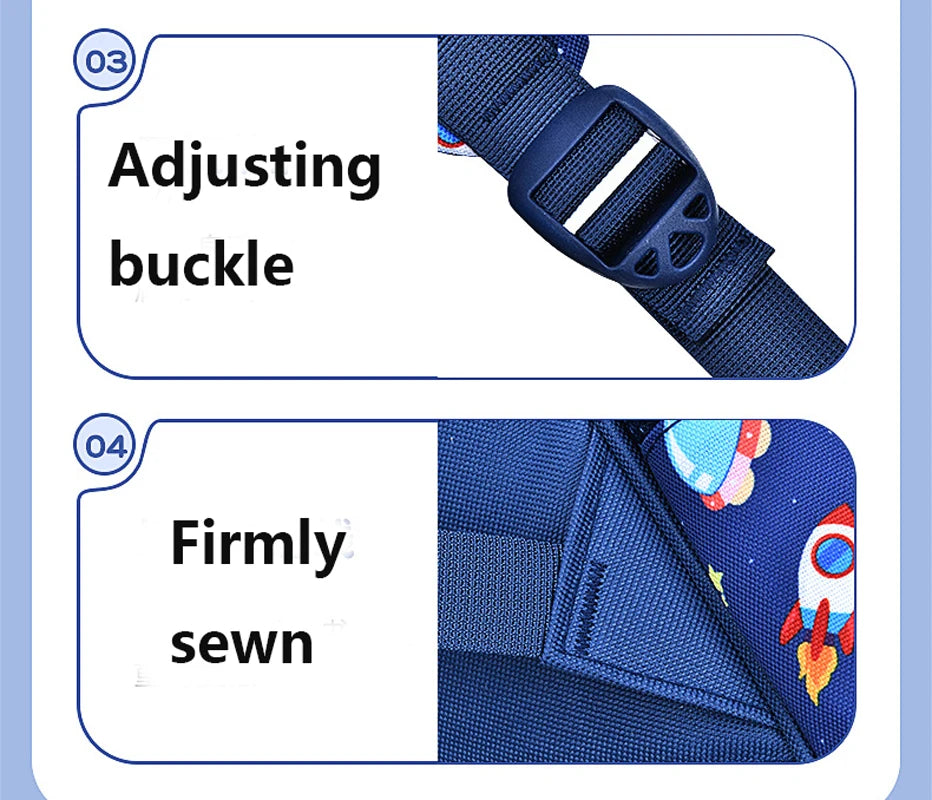 Children's Shoulder Bag Cartoon 3D Stereoscopic Astronaut Schoolbag Waterproof Kid Backpack Little Boy Dream Elementary School