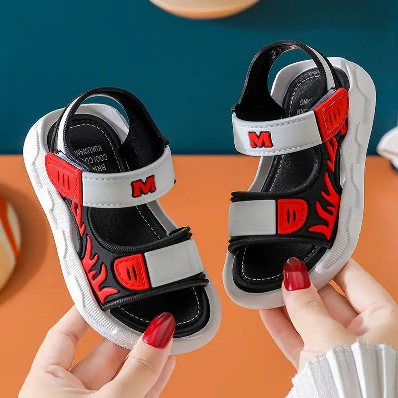 Baby Sandals Flame Pattern Boy Sandals Soft Sole Anti-slip Boys Girls Children Shoes