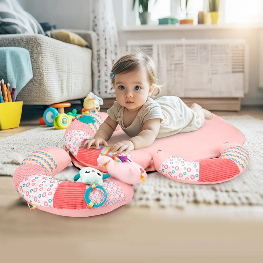 3 in 1 Baby Tummy Time Mat Support Seated Pillow Infant Newborn Toys Sensory Developmental Playmat Gift for Babies Girls Boys