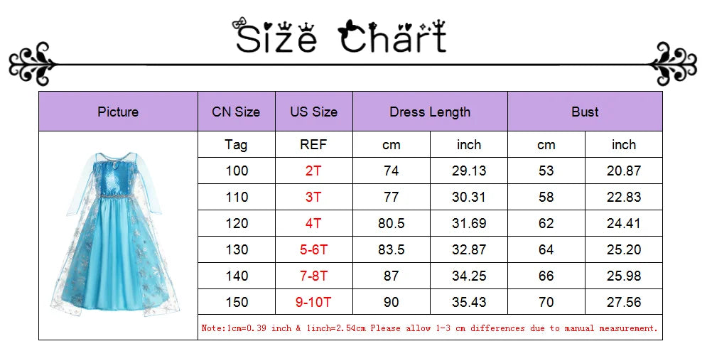 Girls Snow Queen Elsa Anna Kids Costumes For Girls 2024 Carnival Party Prom Gown Children Clothing Frozen Jasmine Princess Dress