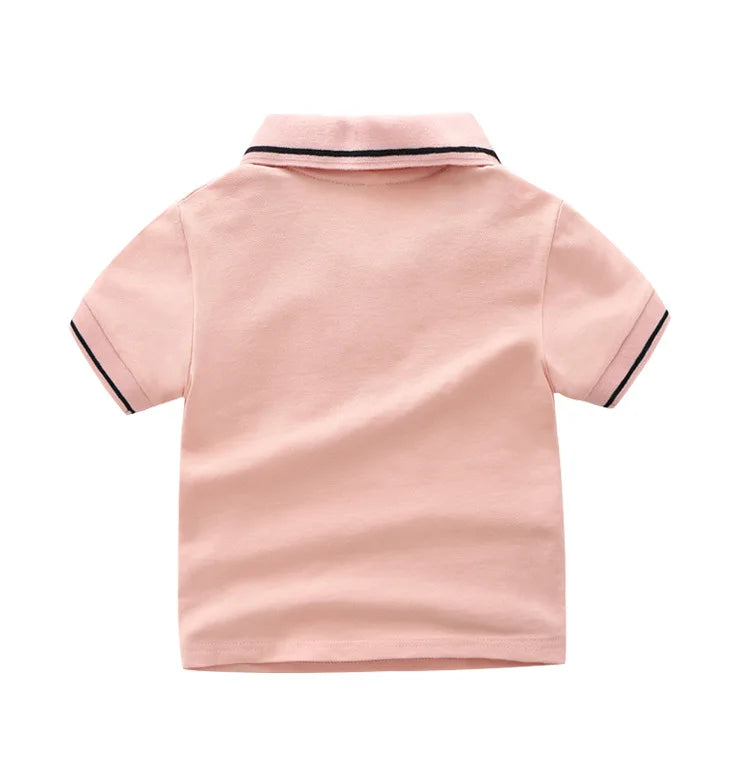 Summer Kids Polo Shirt Boys Short Sleeve Lapel Polos Clothes for Girls Cotton Print Breathable Kids Polo Shirt Children Tops