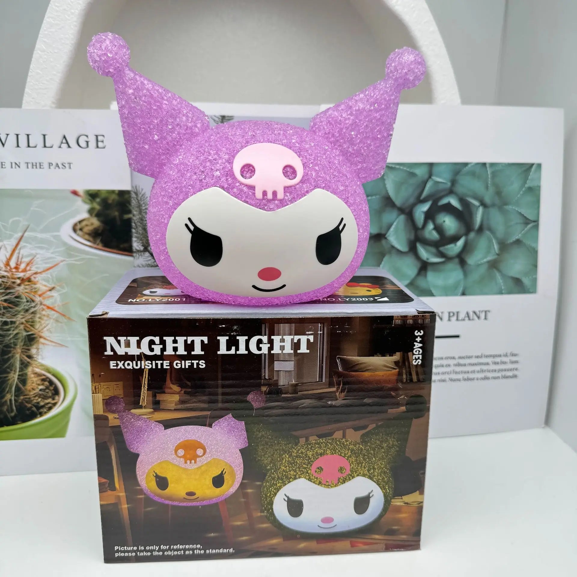 Disney Stitch Particle Projection Night Light Cartoon Hello Kitty Kuromi 3D Doll Reading Lamp Creative Desk Lamp Kids Gifts