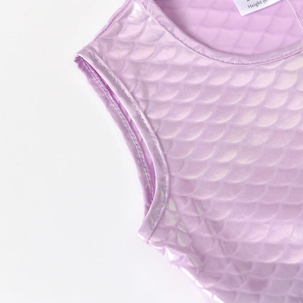 VIKITA Girls Mermaid Print Dress Kids Summer Sleeveless Dresses with Bow Knot Girl Princess Party Prom Gown Beach Vacation Dress