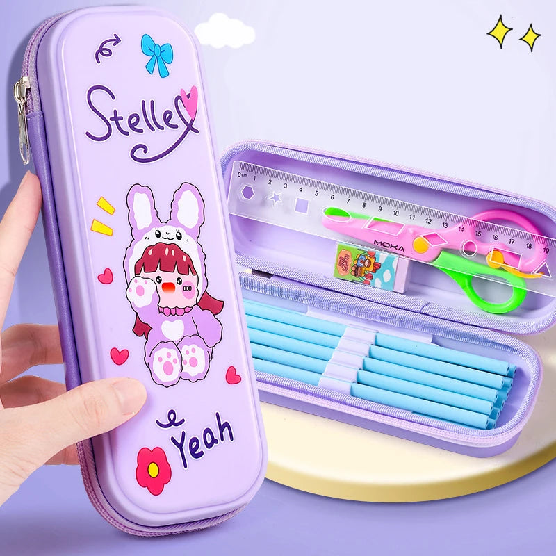 Kawaii Cute Kid Boy Girl Multi Color Selection Pencil Box School Student Stationery Box Child Pencil Storage Capacity Case Gift