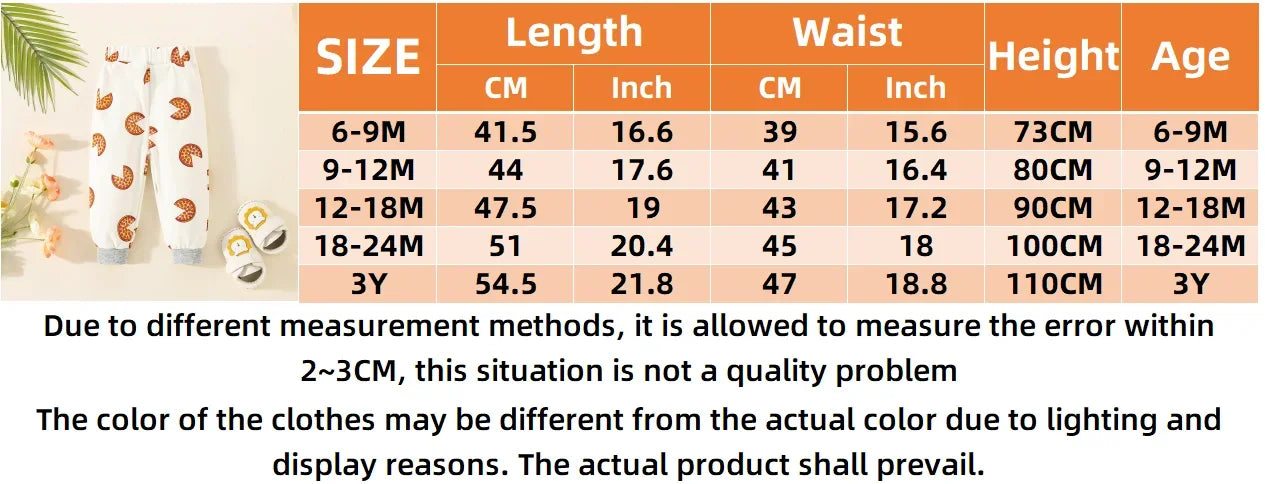 Spring And Summer 2023 Boys And Girls' New Pizza Graffiti Baby Sports Pants Are Suitable For Boys From 6 Months To 3 Years Old