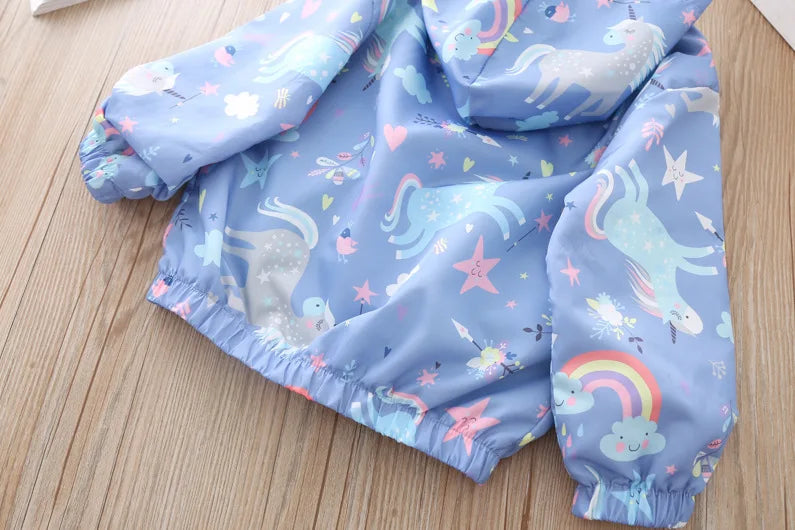 Fashion Kawaii Children's Jackets for Boys Girls Pink Blue Autumn Clothes 1 to 2 3 4 5 6 7 8 9 Years 2024 Kids Hoodie Waterproof