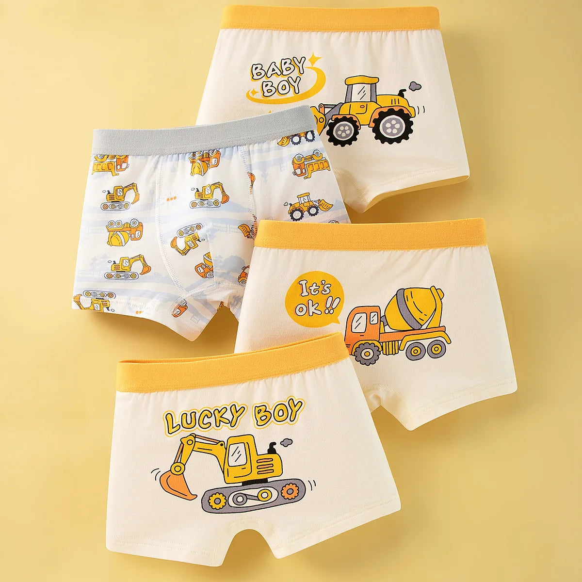 Boy Pure Cotton Boxers Kids Colorful Underwear Cute Design Baby Boy Underpants Size M-3XL For Weight 10-45kgs Boy