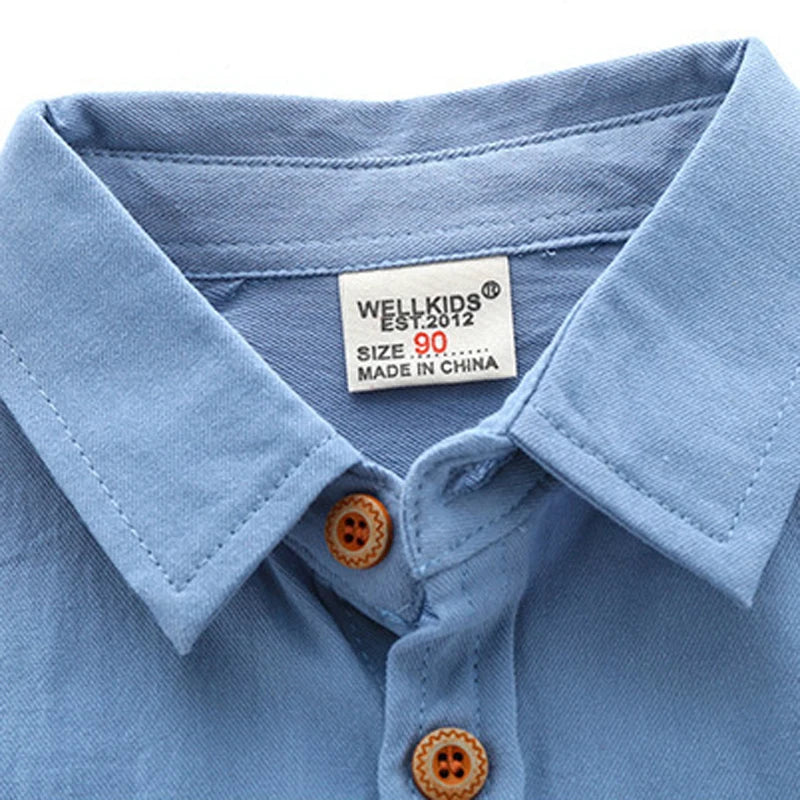 IYEAL Kids Spring Children's Clothes 2025 New Long Sleeve Boys Tops Shirt Solid Color Pure Cotton Shirt for Girl