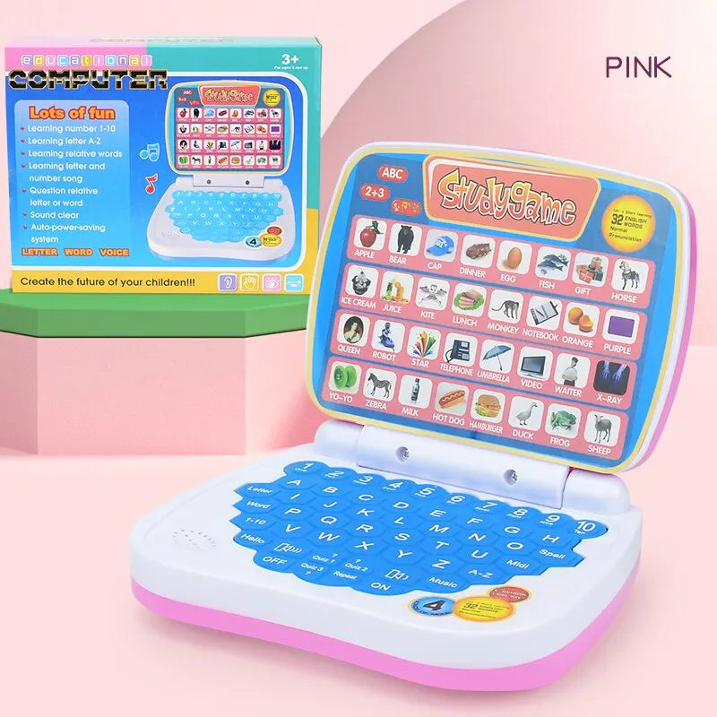 English Learning Small Laptop Toy for Kids. Boys and Girls Computer for Aphabet ABC.Numbers.Words.Spelling.Maths.Music