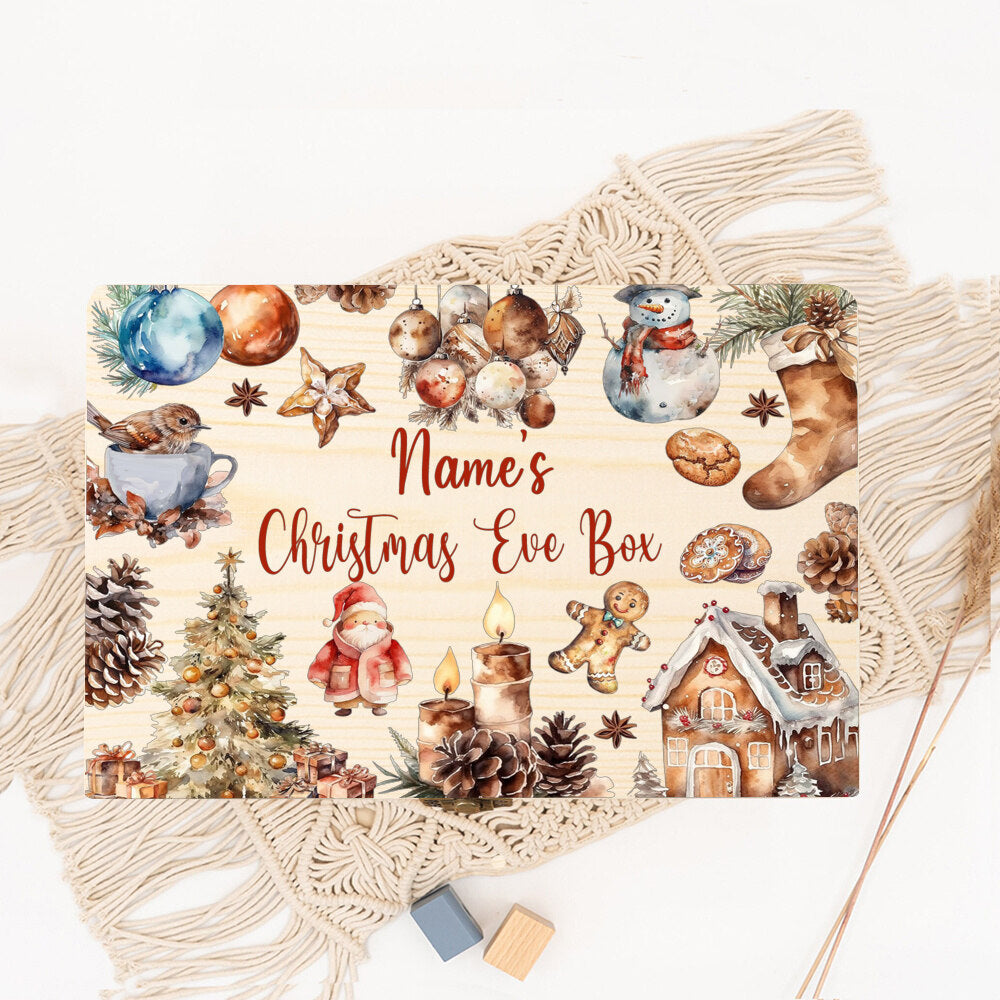 Personalized Christmas Eve Box Boys Girls Xmas Cute Gift Custom Christmas Keepsake Box Kids Xmas Party Gifts Child Wooden Box