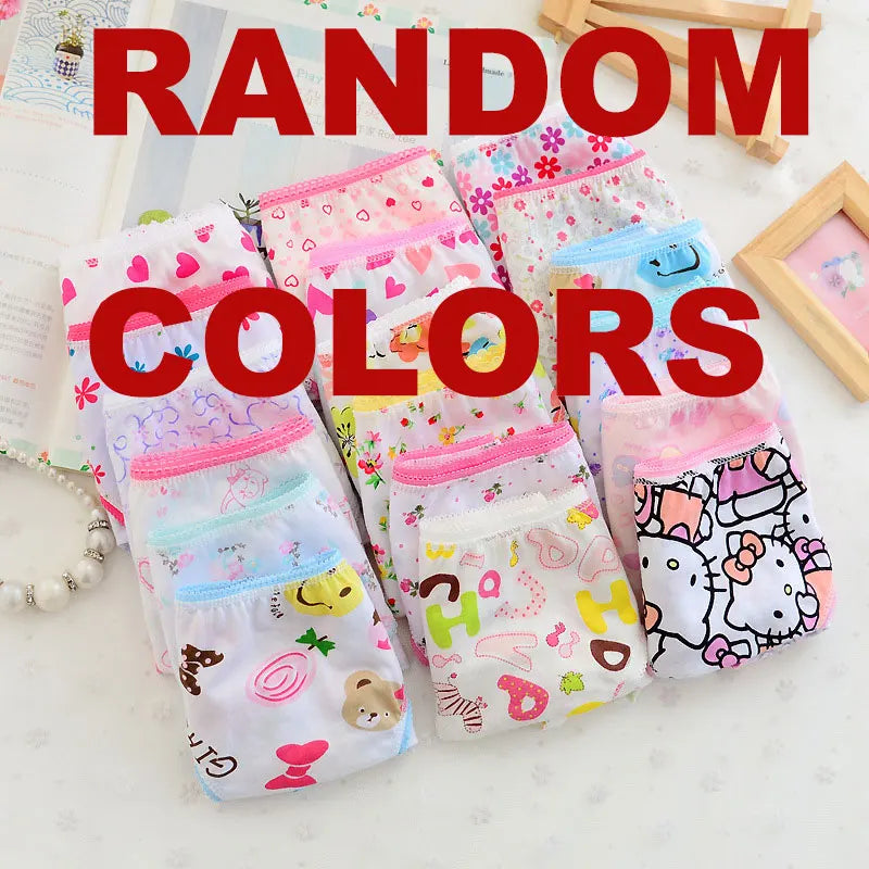 Wholesale(10pcs/lot) Cartoon Design Underwear For Children Kid, 100% Cotton Girls Shorts Underpants Knickers, 2 4 6 8 10 Years