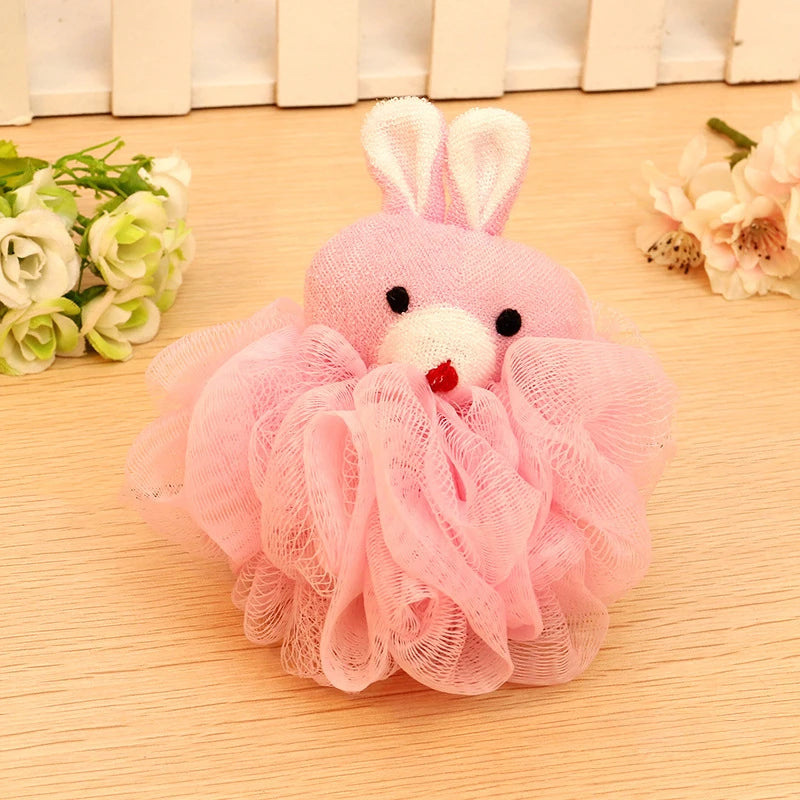 Bath Sponges Animal Kids Loofah Bath Pouf Mesh Animal Toy Bath Sponge Colorful Cartoon Body Scrubber Balls Shower Mesh for Kids