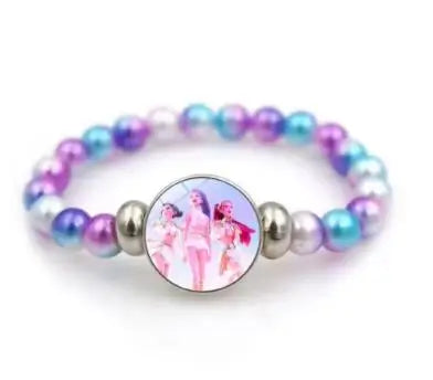 KPop Demon Hunters Bracelets Girls Fashion Beaded Wristband Cute Cartoon Figure Jewelry Accessories Children Christmas Gift Toys