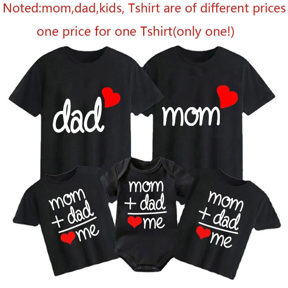 Mom Dad Me Family Matching Outfits Father Daughter Son Clothes Look Tshirt Dad and Me Dad Baby Kids Clothes Valentine Family Set