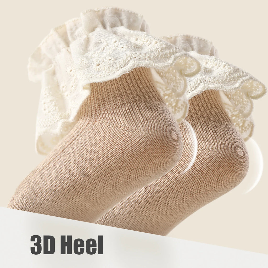 3/5 Pairs Kids Girls Socks Princess Lace Kids Socks For Girls Children Girls Socks Newborn Tube Socks For Girls