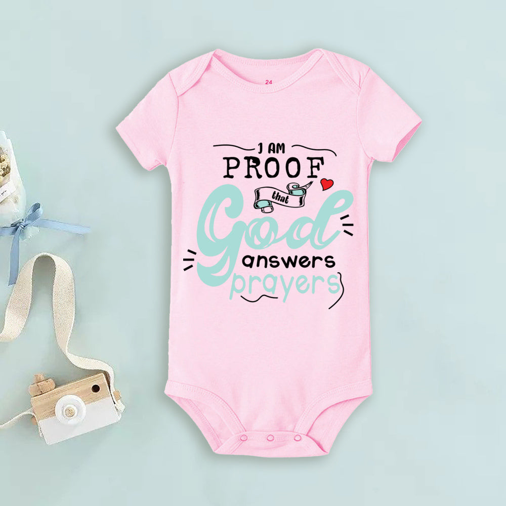 Proof That God Answers Prayers Baby Bodysuit Little Answered Prayer Romper Baby Announcement Bodysuits Newbron Shower Gift