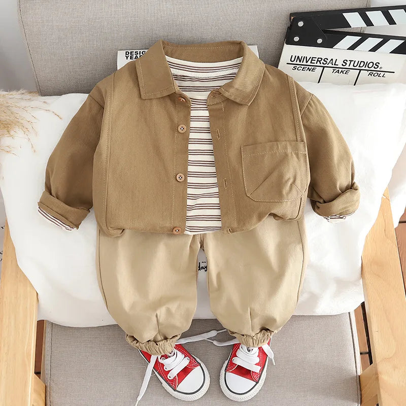 New Autumn Baby Clothes Suit Children Boys Shirt T-Shirt Pants 3Pcs/Sets Toddler Clothing Infant Casual Costume Kids Tracksuits